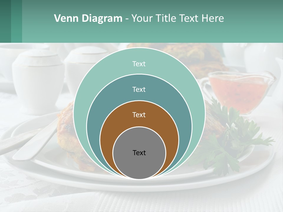 A White Plate Topped With Food Next To A Cup Of Tea PowerPoint Template