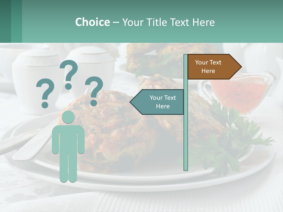 A White Plate Topped With Food Next To A Cup Of Tea PowerPoint Template