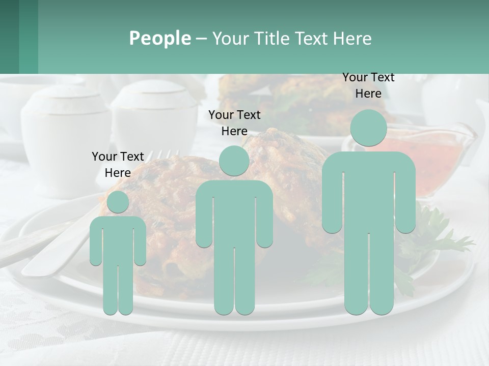 A White Plate Topped With Food Next To A Cup Of Tea PowerPoint Template