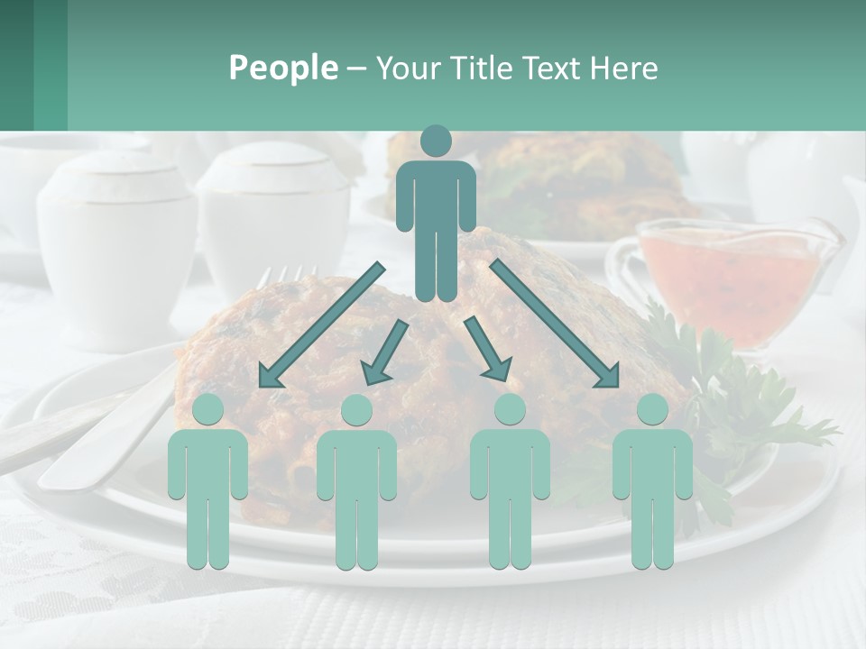 A White Plate Topped With Food Next To A Cup Of Tea PowerPoint Template