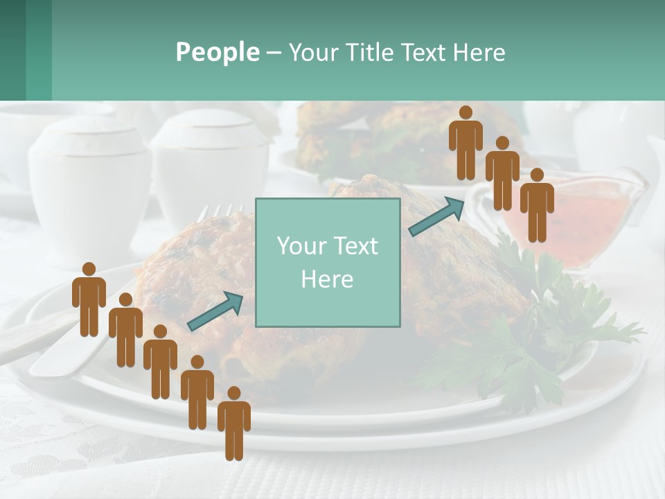 A White Plate Topped With Food Next To A Cup Of Tea PowerPoint Template