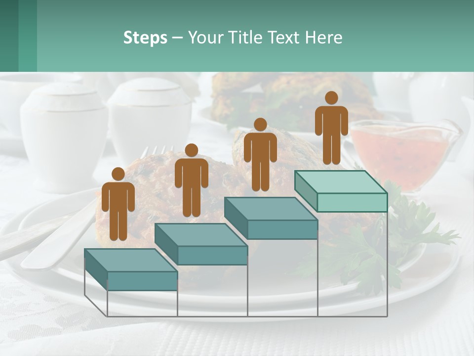 A White Plate Topped With Food Next To A Cup Of Tea PowerPoint Template