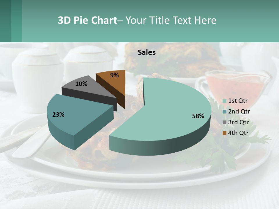 A White Plate Topped With Food Next To A Cup Of Tea PowerPoint Template