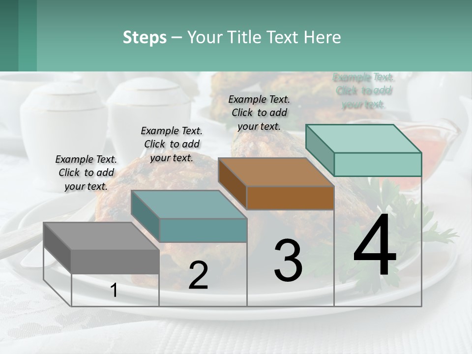 A White Plate Topped With Food Next To A Cup Of Tea PowerPoint Template