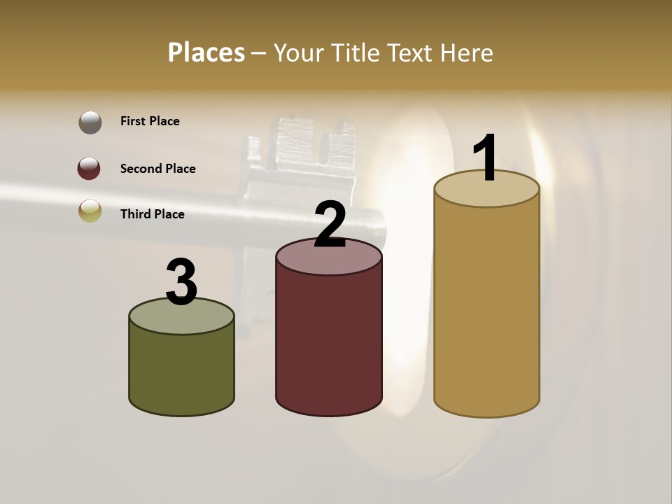 A Key On A Door With A Light Coming Out Of It PowerPoint Template