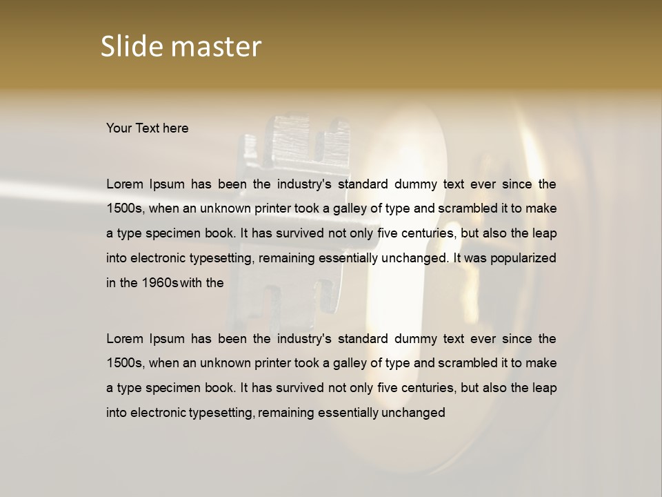 A Key On A Door With A Light Coming Out Of It PowerPoint Template