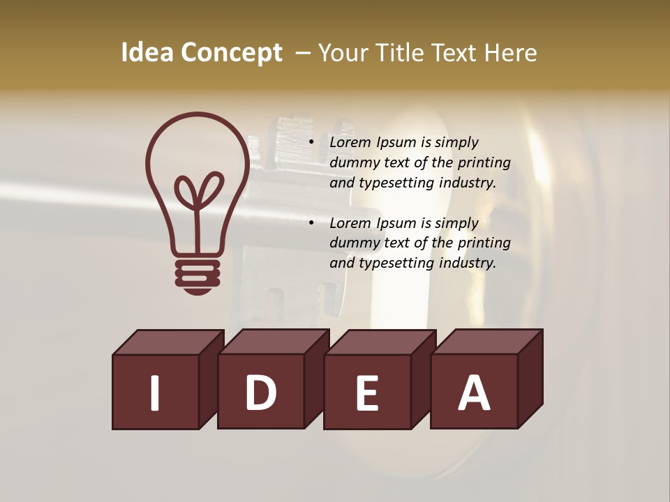 A Key On A Door With A Light Coming Out Of It PowerPoint Template