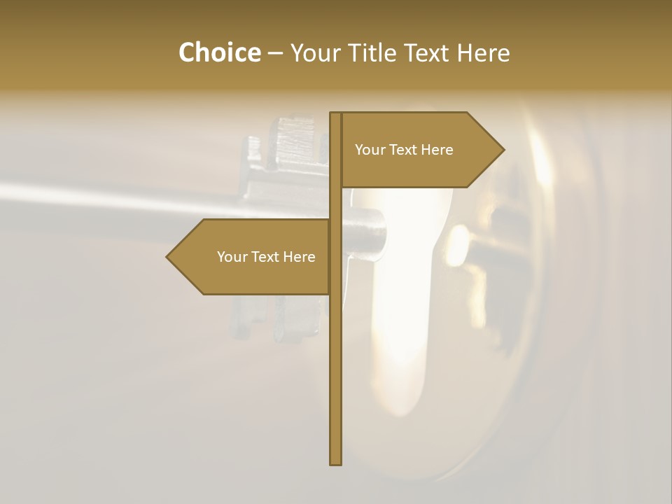 A Key On A Door With A Light Coming Out Of It PowerPoint Template