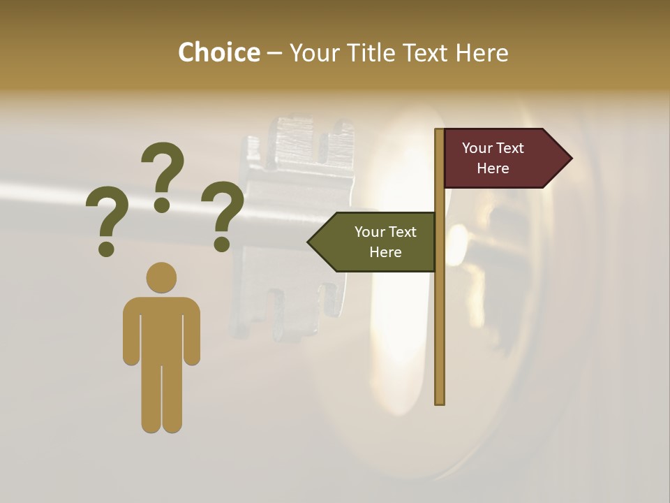 A Key On A Door With A Light Coming Out Of It PowerPoint Template