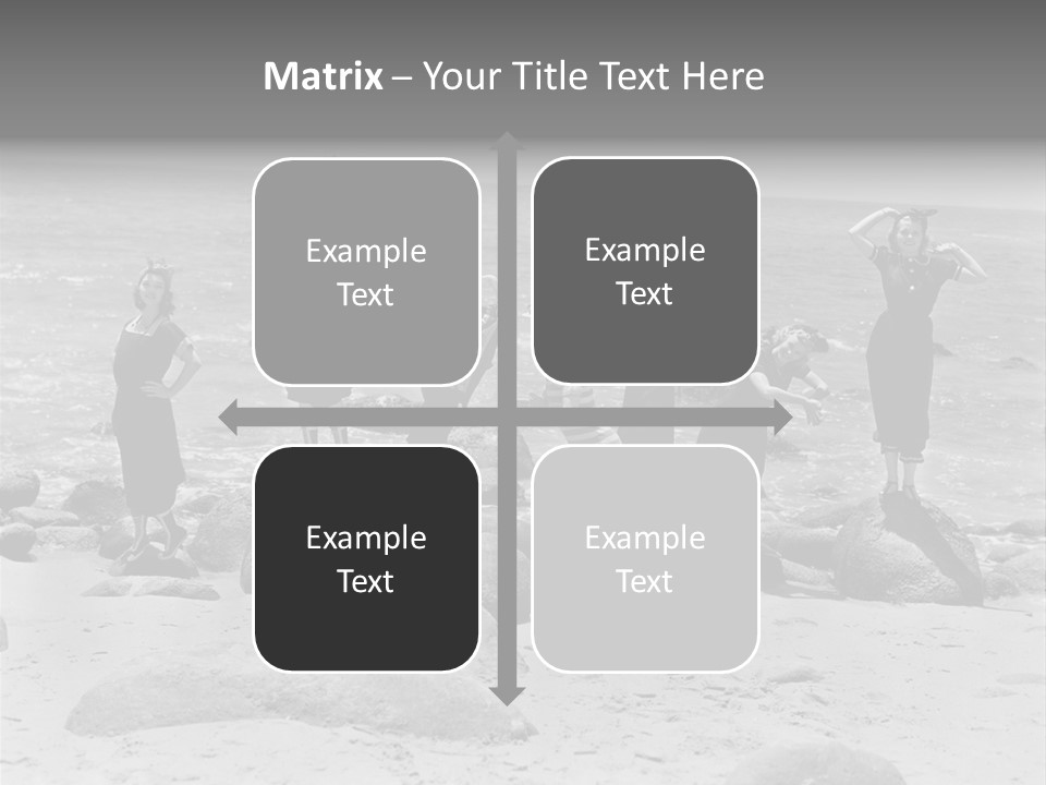 A Group Of Women Standing On Top Of A Beach PowerPoint Template