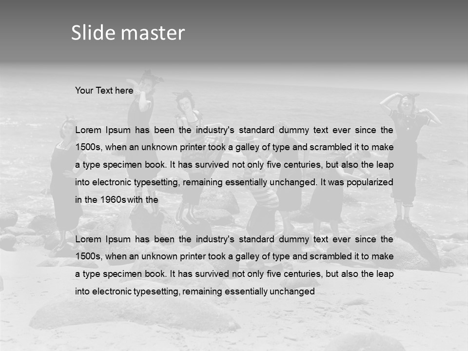 A Group Of Women Standing On Top Of A Beach PowerPoint Template