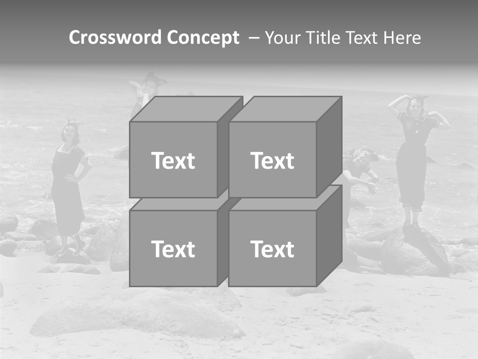 A Group Of Women Standing On Top Of A Beach PowerPoint Template