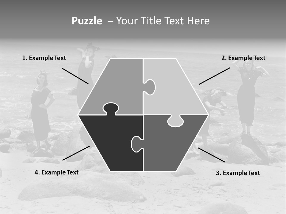 A Group Of Women Standing On Top Of A Beach PowerPoint Template