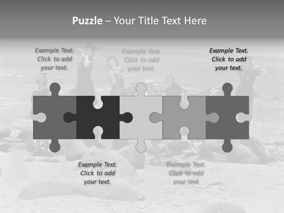 A Group Of Women Standing On Top Of A Beach PowerPoint Template