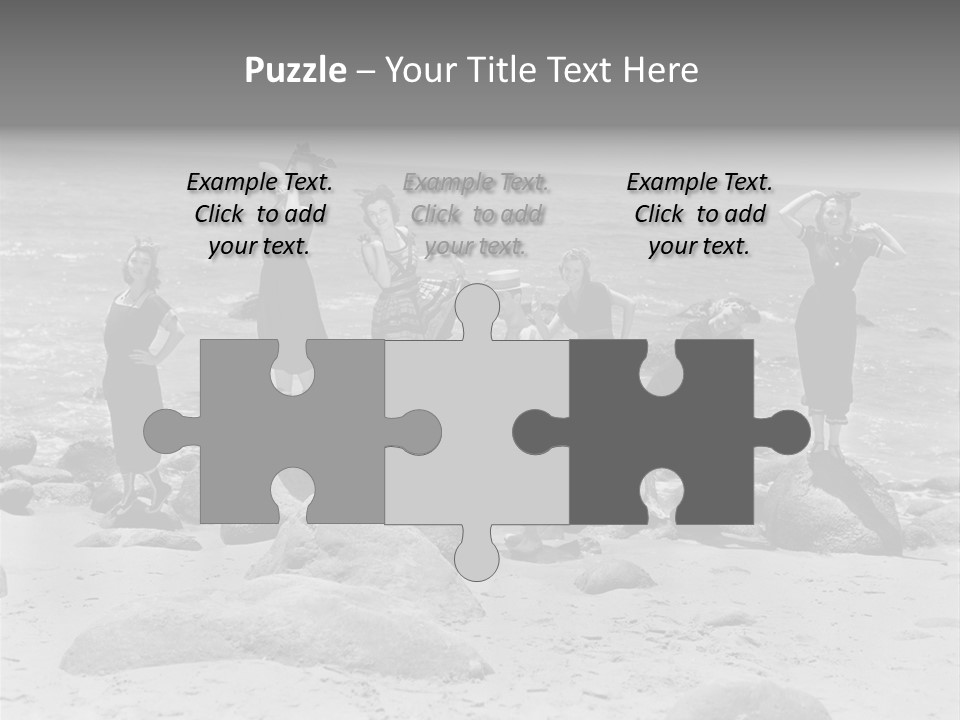 A Group Of Women Standing On Top Of A Beach PowerPoint Template