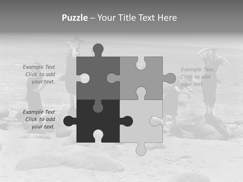 A Group Of Women Standing On Top Of A Beach PowerPoint Template