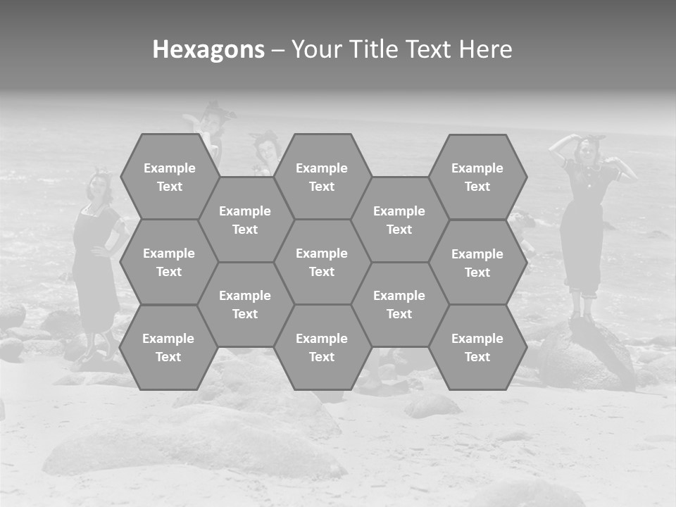 A Group Of Women Standing On Top Of A Beach PowerPoint Template