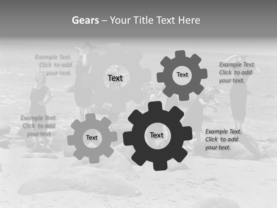 A Group Of Women Standing On Top Of A Beach PowerPoint Template