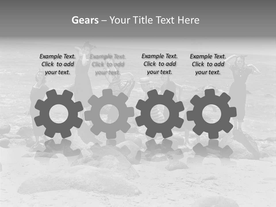 A Group Of Women Standing On Top Of A Beach PowerPoint Template