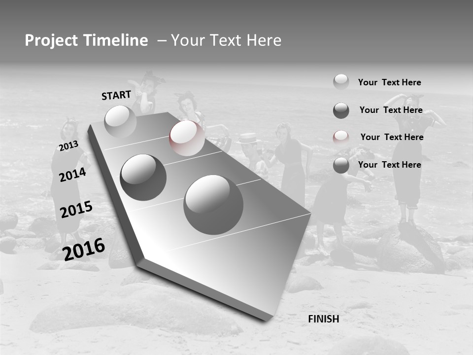 A Group Of Women Standing On Top Of A Beach PowerPoint Template