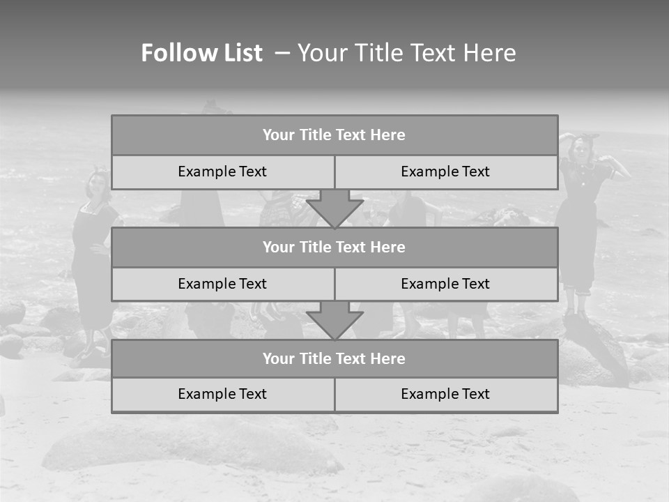 A Group Of Women Standing On Top Of A Beach PowerPoint Template