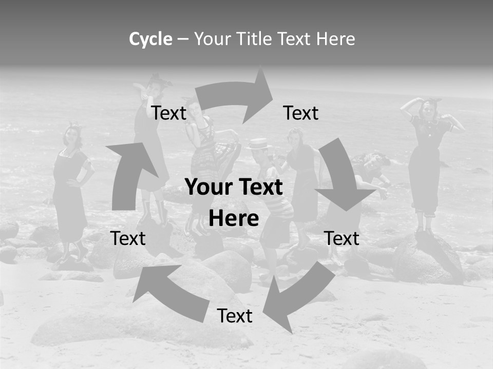 A Group Of Women Standing On Top Of A Beach PowerPoint Template