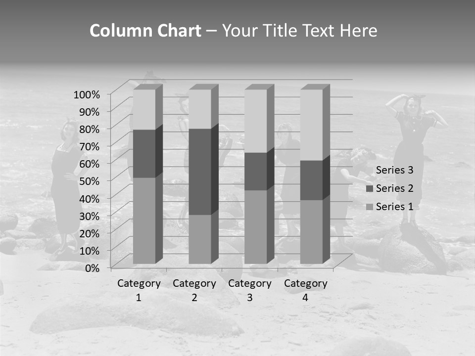A Group Of Women Standing On Top Of A Beach PowerPoint Template