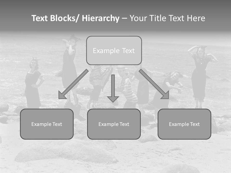 A Group Of Women Standing On Top Of A Beach PowerPoint Template