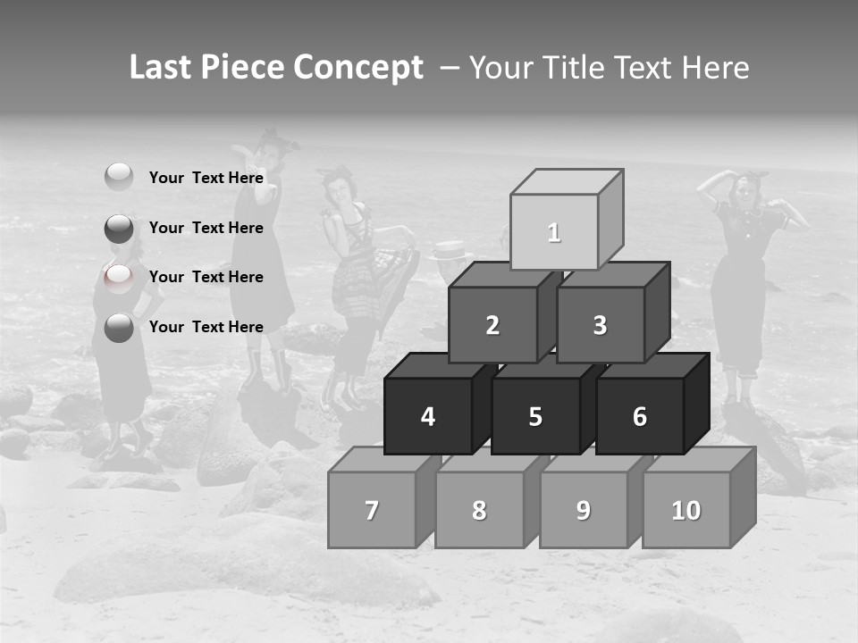 A Group Of Women Standing On Top Of A Beach PowerPoint Template