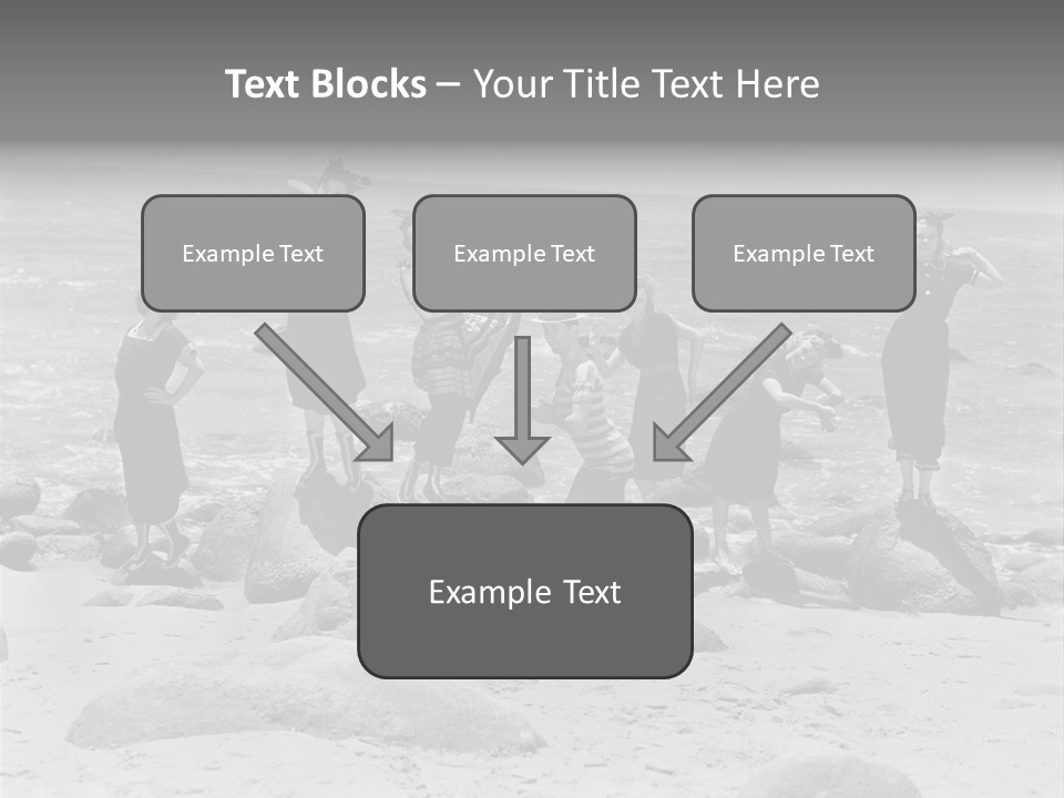 A Group Of Women Standing On Top Of A Beach PowerPoint Template