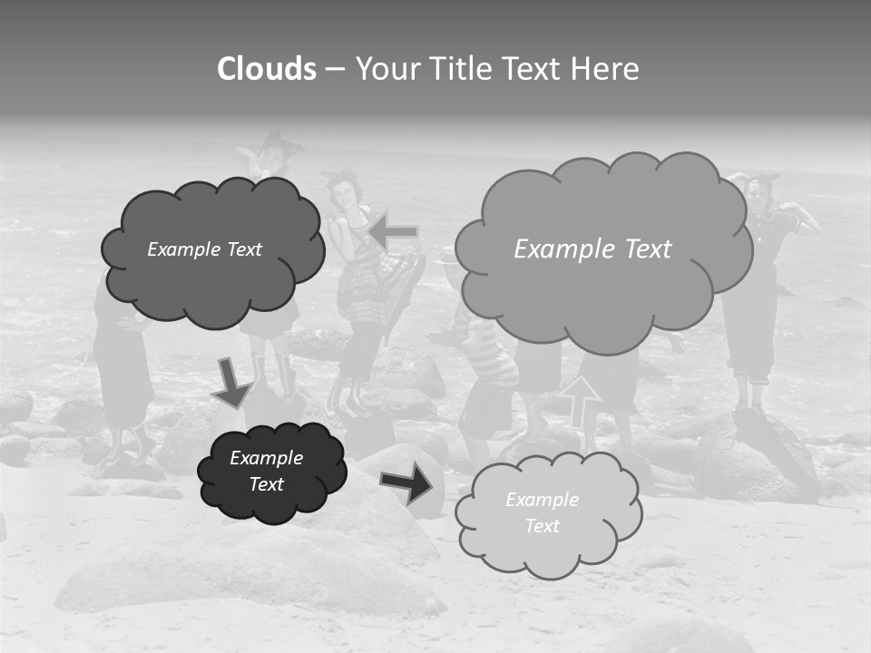 A Group Of Women Standing On Top Of A Beach PowerPoint Template