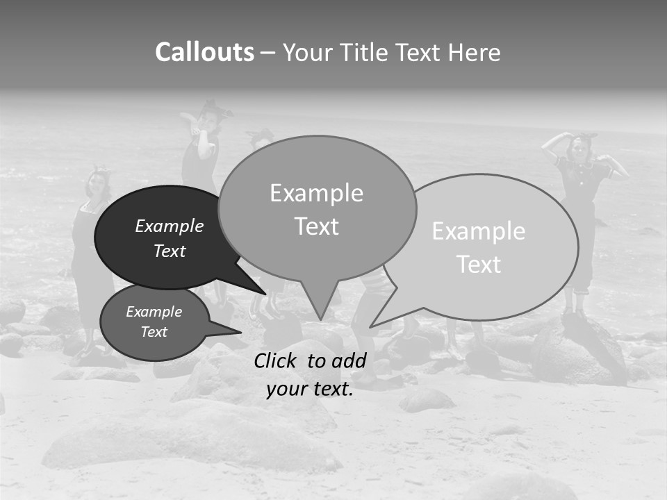 A Group Of Women Standing On Top Of A Beach PowerPoint Template