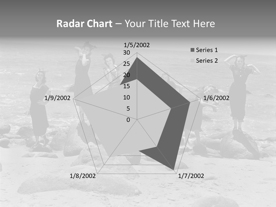 A Group Of Women Standing On Top Of A Beach PowerPoint Template