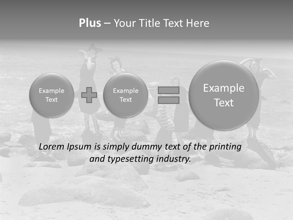A Group Of Women Standing On Top Of A Beach PowerPoint Template