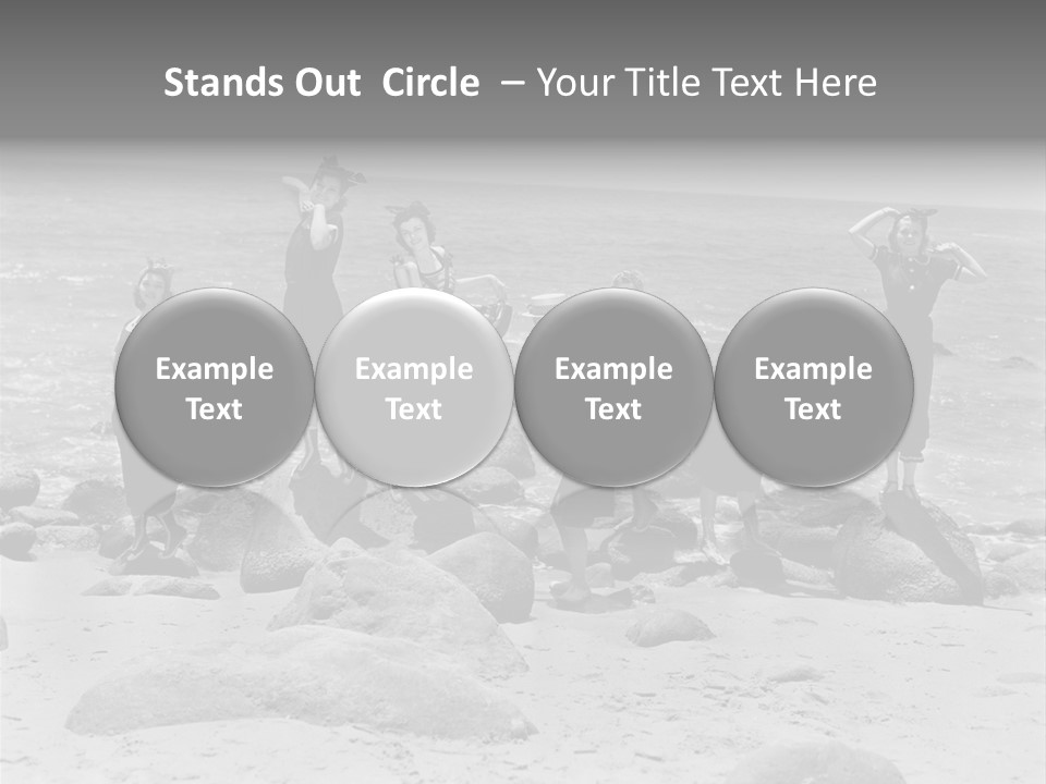 A Group Of Women Standing On Top Of A Beach PowerPoint Template