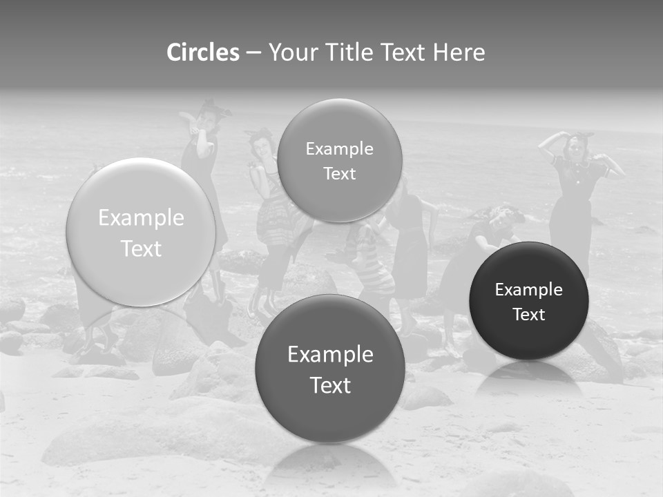 A Group Of Women Standing On Top Of A Beach PowerPoint Template