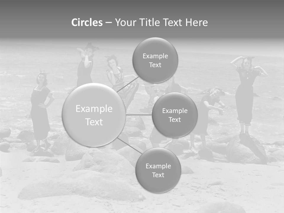 A Group Of Women Standing On Top Of A Beach PowerPoint Template