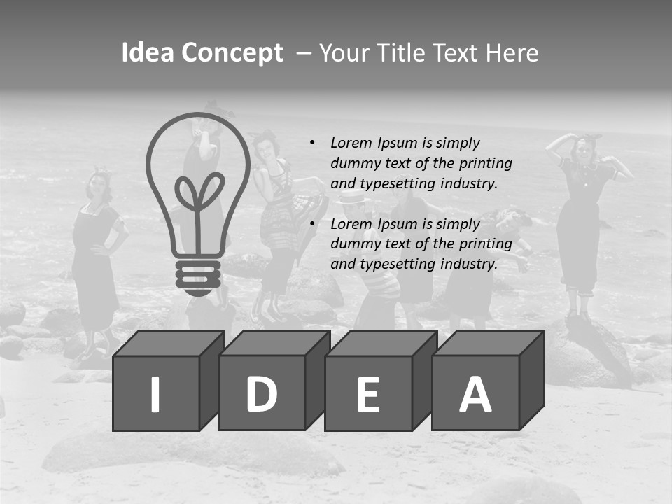 A Group Of Women Standing On Top Of A Beach PowerPoint Template