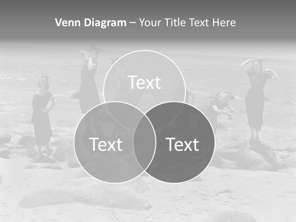 A Group Of Women Standing On Top Of A Beach PowerPoint Template