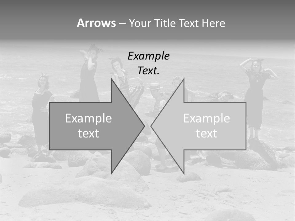 A Group Of Women Standing On Top Of A Beach PowerPoint Template