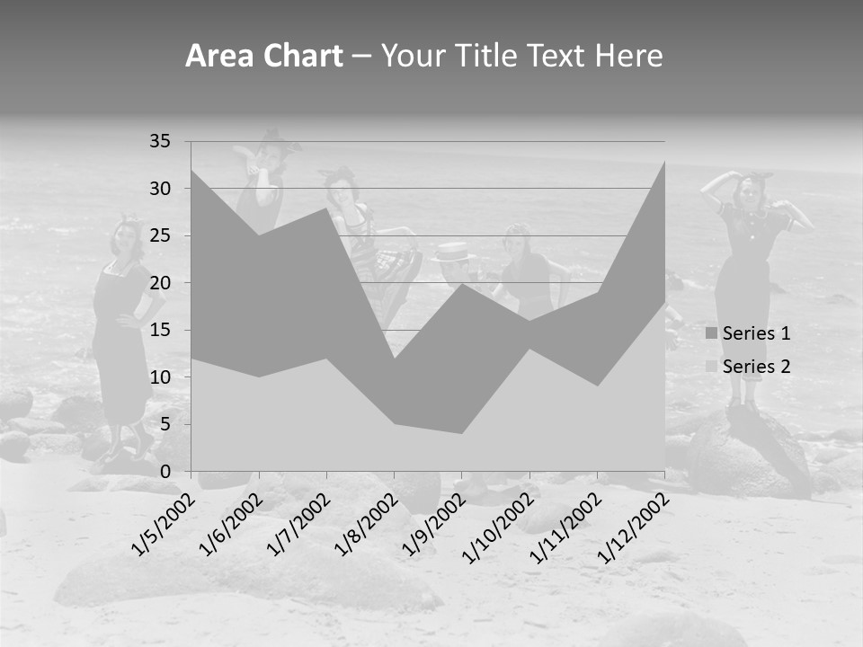 A Group Of Women Standing On Top Of A Beach PowerPoint Template