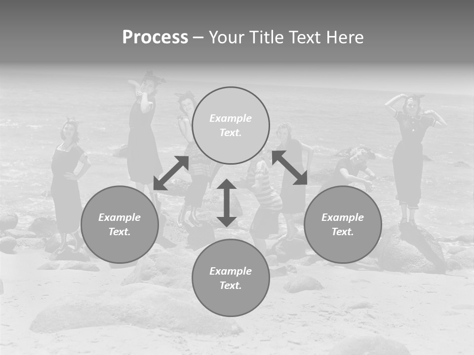 A Group Of Women Standing On Top Of A Beach PowerPoint Template