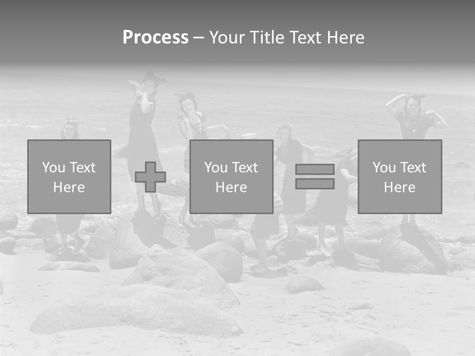 A Group Of Women Standing On Top Of A Beach PowerPoint Template