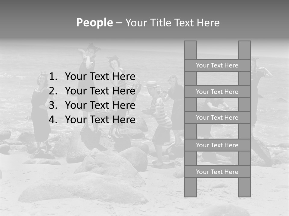 A Group Of Women Standing On Top Of A Beach PowerPoint Template