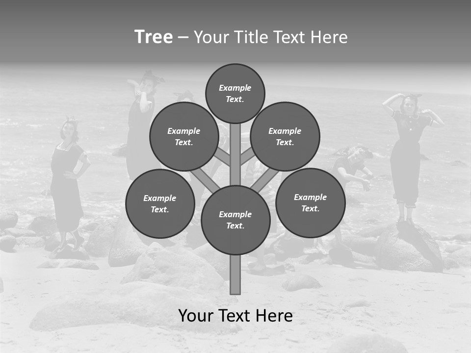 A Group Of Women Standing On Top Of A Beach PowerPoint Template