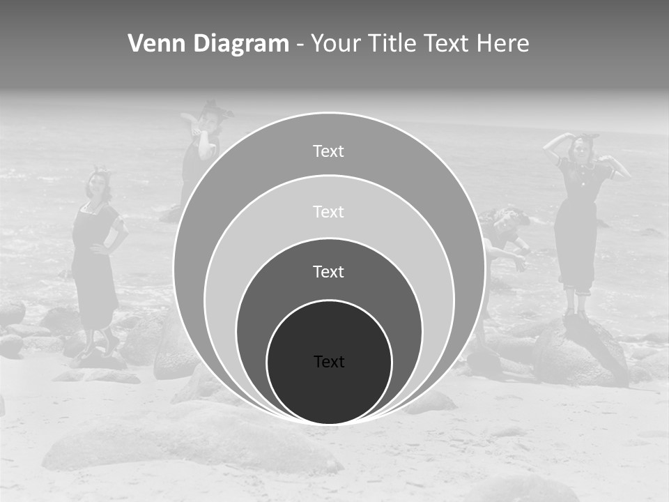 A Group Of Women Standing On Top Of A Beach PowerPoint Template