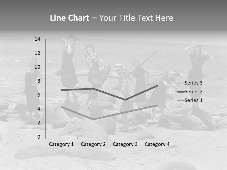 A Group Of Women Standing On Top Of A Beach PowerPoint Template