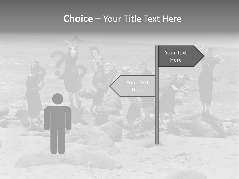 A Group Of Women Standing On Top Of A Beach PowerPoint Template