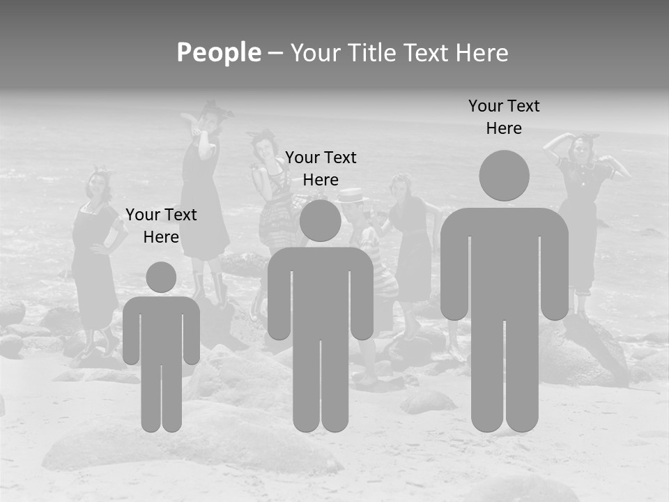 A Group Of Women Standing On Top Of A Beach PowerPoint Template