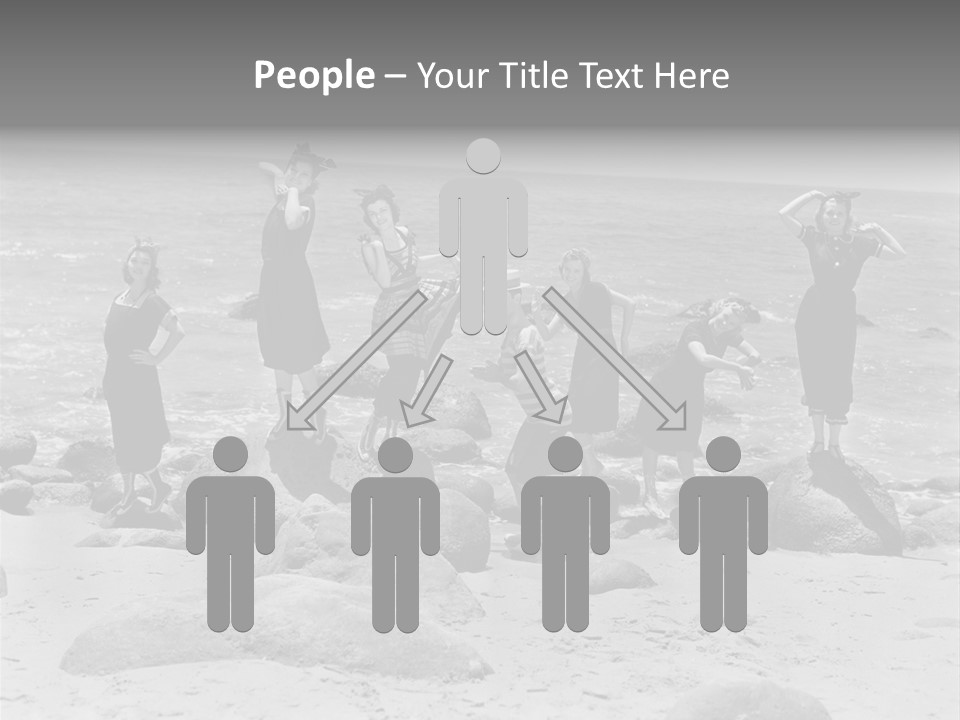 A Group Of Women Standing On Top Of A Beach PowerPoint Template